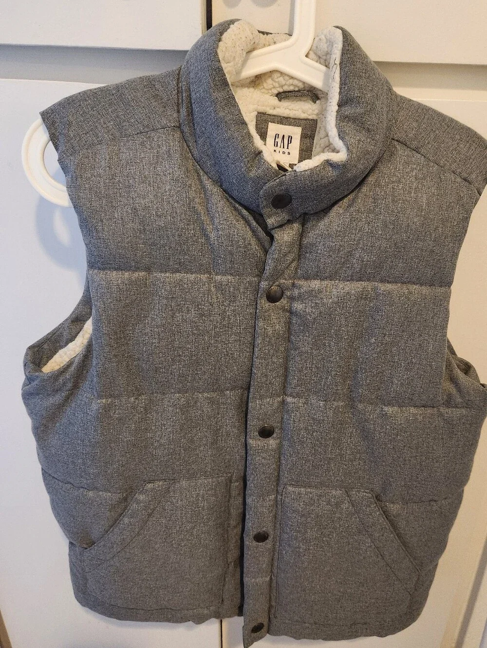 GAP Kids Heather Gray Quilted Puffer Vest XXL